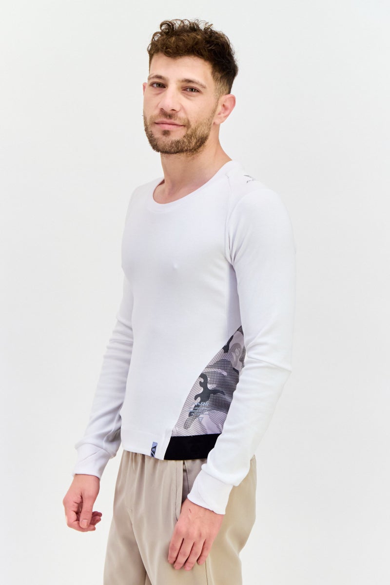 Aape By A Bathing Ape سويت شيرت رياضي للرجال بأكمام طويلة مناسب للخارج، أبيض - Image 2